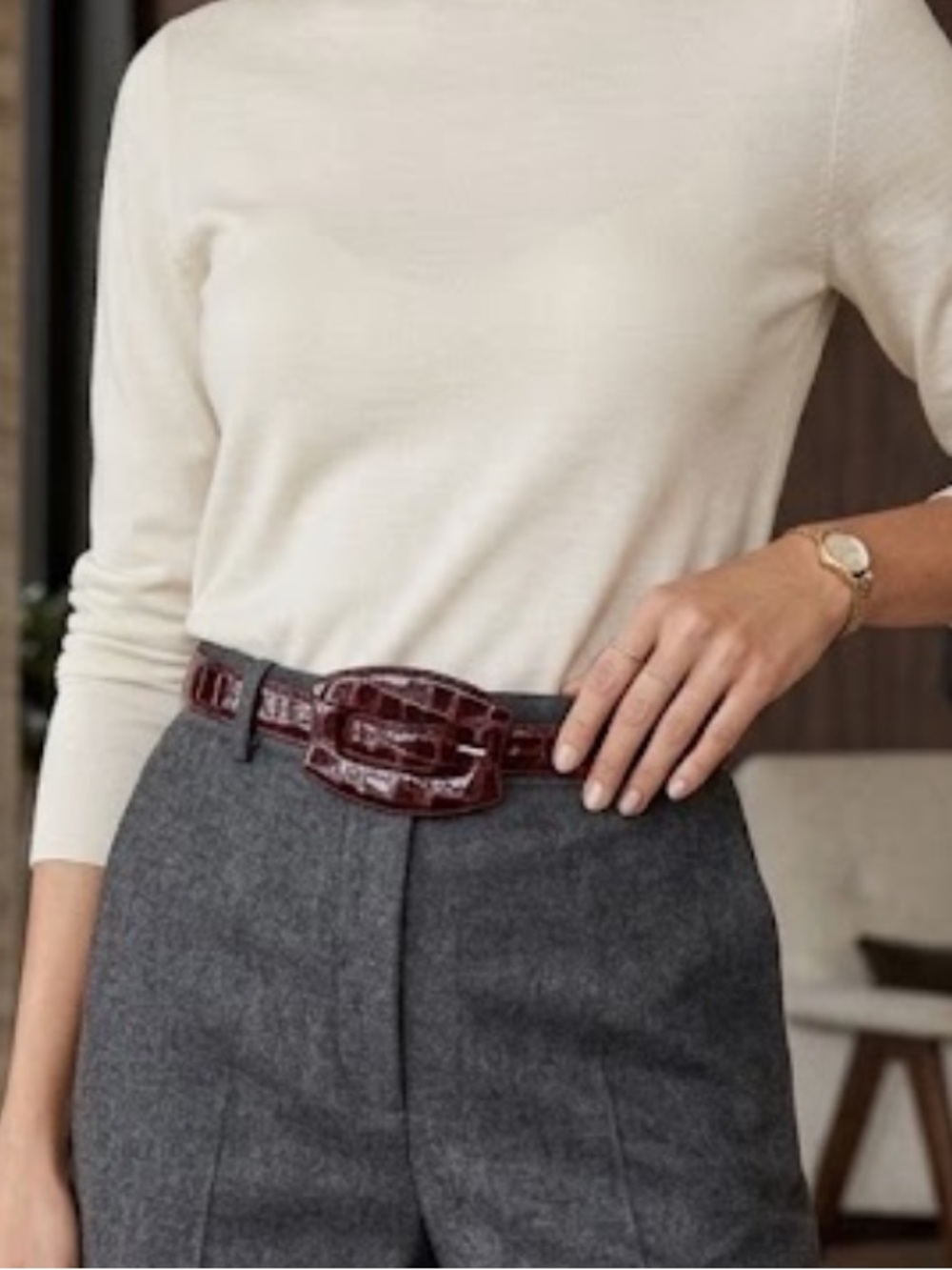 Leather rock Crock embossed Genuine Leather Belt(size 34 waist)